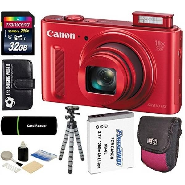 Canon PowerShot SX610 HS 20.2MP Digital Super 18x Optical Zoom Camera + Case + + Tripod + 32GB Deluxe Accessories Bundle - intl  