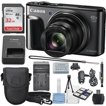 Canon PowerShot SX720 HS Digital Camera 32GB SDHC Class 10, Travel Charger, Cleaning Pen, Carrying Case, Along with a Deluxe Bundle - intl  