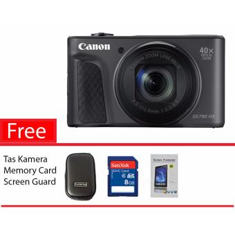 Canon PowerShot SX730 HS Black Free Memory Card, Screen Guard,Tas Kamera  