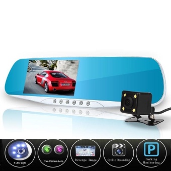 Car Camera Dual Lens Rearview Mirror Auto DVR Mobil DVR