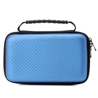 Gambar Carbon Fiber EVA Hard Carrying Case Cover Handle Bag For NintendoNew 2DS LL XL blue   intl