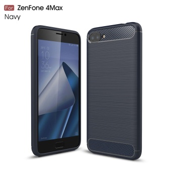 Gambar Carbon Fiber Texture Brushed TPU Cell Phone Cover for Asus Zenfone 4 Max Plus ZC554KL   Dark Blue   intl