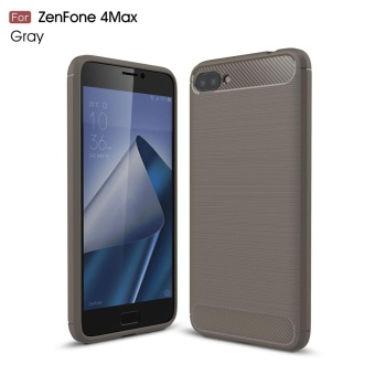 Gambar Carbon Fiber Texture Brushed TPU Mobile Phone Cover for Asus Zenfone 4 Max Plus ZC554KL   Grey   intl
