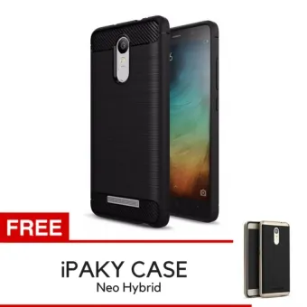 Gambar Carbon ipaky Terbaru Back Case for xiaomi redmi Note 3   free ipakycase   Black