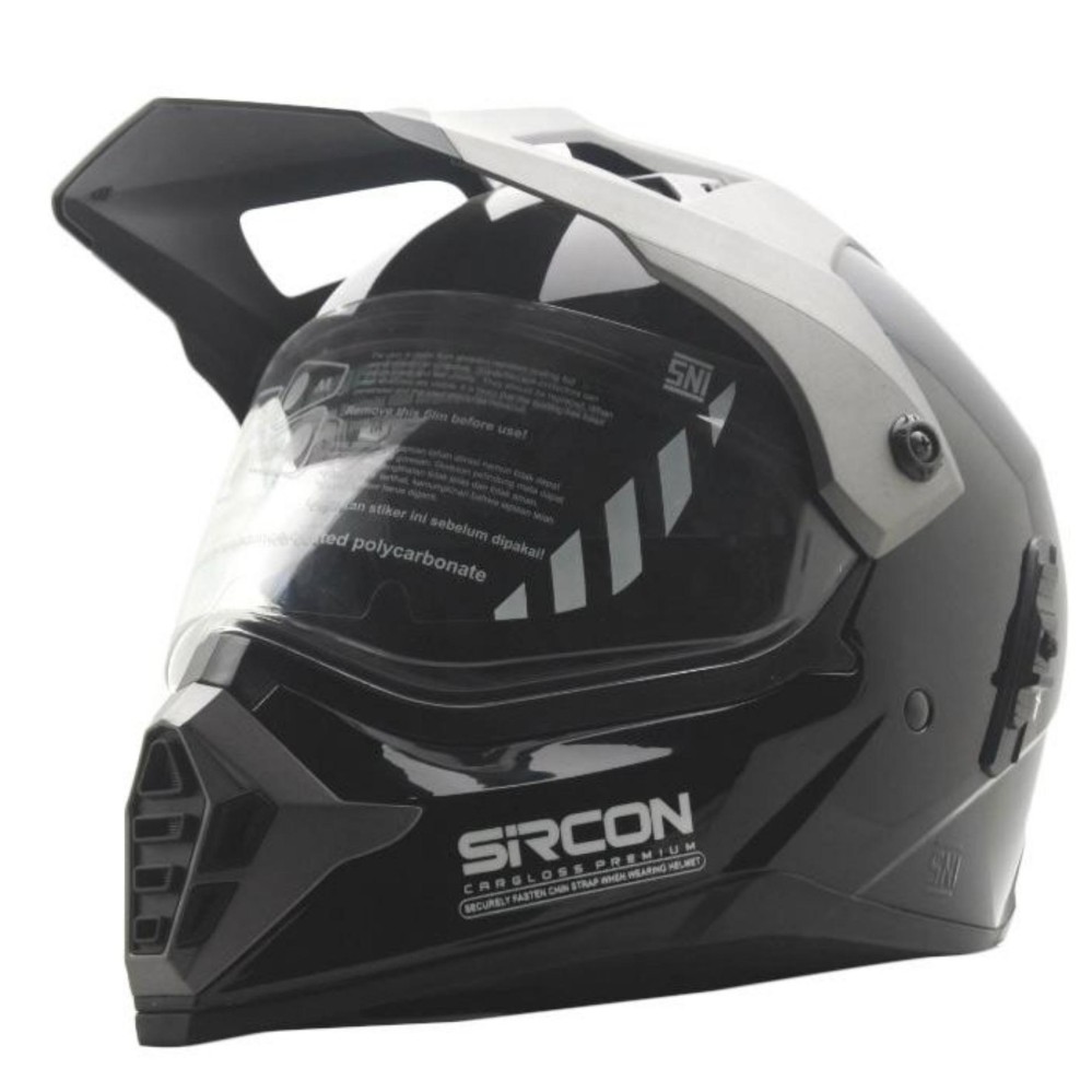 Cargloss Sircon Supermoto Helm Full Face - Deep Black Harga 524,000 rupiah*Gratis Ongkir