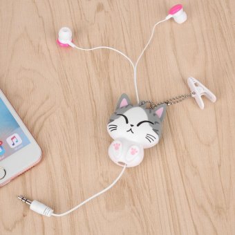 Gambar Cartoon Cat Panda Wired Retractable In Ear Headset MP3 EarphonesHeadphones intl