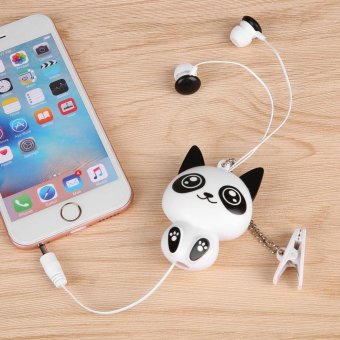 Gambar Cartoon Cat Panda Wired Retractable In Ear Headset MP3 EarphonesHeadphones   intl
