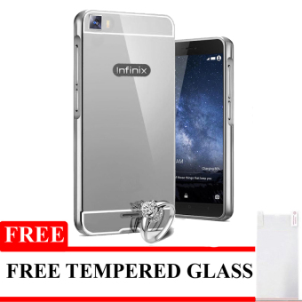 Gambar Case Aluminium Bumper Mirror for Infinix Zero 3 X552   Silver +Free tempered Glass