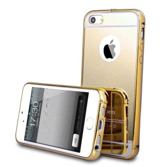 Gambar Case Aluminium Bumper Mirror for Iphone 4   Gold