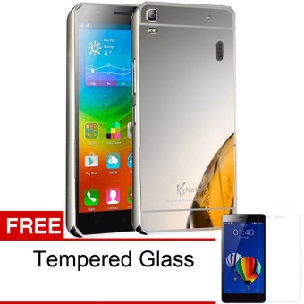 Gambar Case Aluminium Bumper Mirror for Lenovo A7000   Silver + Free Tempered Glass