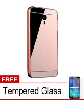 Gambar Case Aluminium Bumper Mirror for Meizu M2 Note   Rose gold + FreeTempered Glass