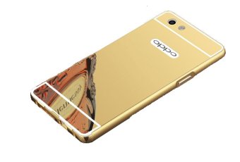 Gambar Case Aluminium Bumper Mirror for OPPO F1s   Gold