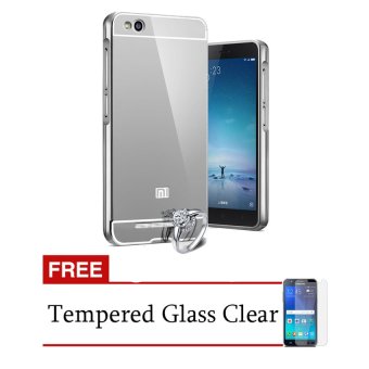 Gambar Case Aluminium Bumper Mirror for Xiaomi Redmi 3   Silver + FreeTemperd Glass