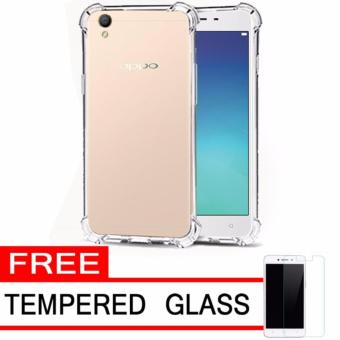 Gambar Case Anti Shock   Anti Crack Elegant Softcase for Oppo F1s (A59)  White Clear + Free Tempered Glass