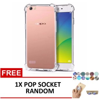 Gambar Case Anti Shock   Anti Crack Elegant Softcase for Oppo Neo 7   A33  Clear + Free 1x Pop Socket