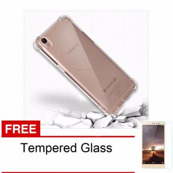 Gambar Case Anti Shock   Anti Crack Elegant Softcase for Oppo Neo 9   A37  Clear + Free Tempered Glass