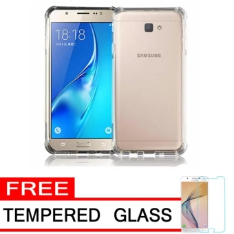 Gambar Case Anti Shock   Anti Crack Elegant Softcase for Samsung Galaxy J5 Prime   Clear + Free Tempered Glass