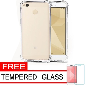 Gambar Case Anti Shock   Anti Crack Elegant Softcase for Xiaomi Redmi 4X   Clear + Free Tempered Glass