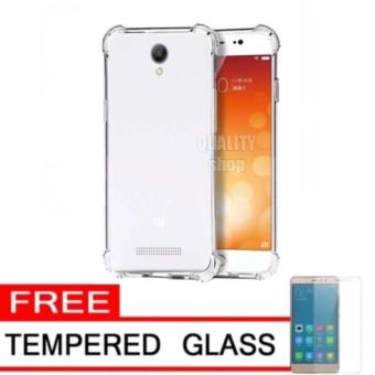 Case Anti Shock / Anti Crack Elegant Softcase for Xiaomi Redmi Note 2 - Clear + Free Tempered Glass  