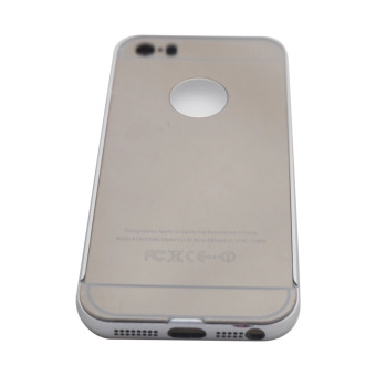 Gambar Case Apple iPhone 5G 5S 5S Alumunium Bumper With Sleding Mirror  Metal Back Cover   Silver