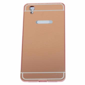 Gambar Case Bumper Mirror Sleding For Oppo Neo 9 A37 Metal Back Case  Bumper Besi Kaca   Bumper Cermin   Rose Gold