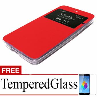 Gambar Case Flip Cover For Xiaomi Redmi Note 4 + Free Temperedglass   Red