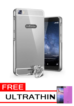 Gambar Case for Infinix Zero 3 X552 Aluminium Bumper With Mirror BackdoorSlide   Silver + Free Ultrathin