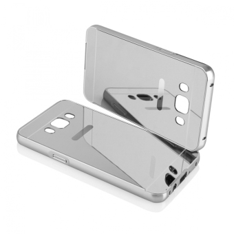 Gambar Case for Samsung Galaxy J5 2016 (J510) Aluminium Bumper With MirrorBackdoor Slide   Silver