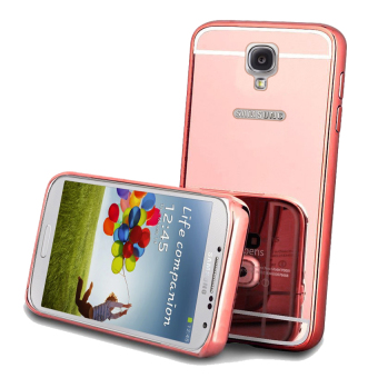 Gambar Case For Samsung Galaxy S4 Bumper Chrome With Backcase MirrorElegant   Rose Gold