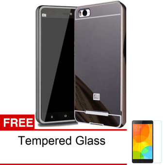 Gambar Case For Xiaomi Mi4C Bumper Slide Mirror   Black + Free TemperedGlass