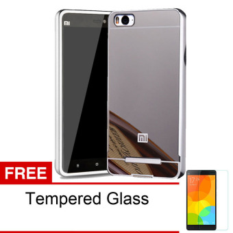 Gambar Case For Xiaomi Mi4C Bumper Slide Mirror   Silver + Free TemperedGlass