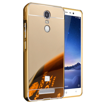 Gambar Case for Xiaomi Redmi Note 3 Pro Aluminium Bumper With MirrorBackdoor Slide   Gold