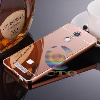 Gambar Case For Xiaomi Redmi Note 4X Bumper Sleding Mirror   Bumper BesiKaca Metal Back Case   Bumper Cermin   Casing Hp   Casing Handphone  Rose Gold