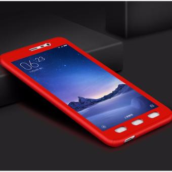 Gambar Case Front Back 360 Degree Full Protection Xiaomi Redmi Note 3   Red + Tempered Glass