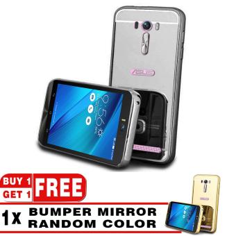 Gambar Case Metal for Asus Zenfone 2 Laser ZE550KL ZE550KG Aluminium Bumper With Mirror Backdoor Slide   Black + Free Case Metal Bumper Mirror Random Color