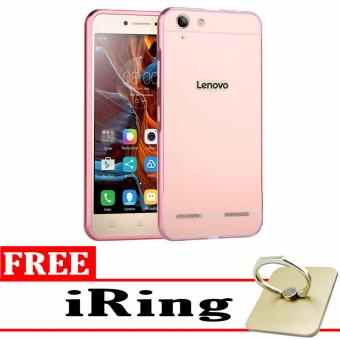 Gambar Case Metal for Lenovo Vibe K5 Plus Aluminium Bumper With MirrorBackdoor Slide   Rose Gold + Free iRing