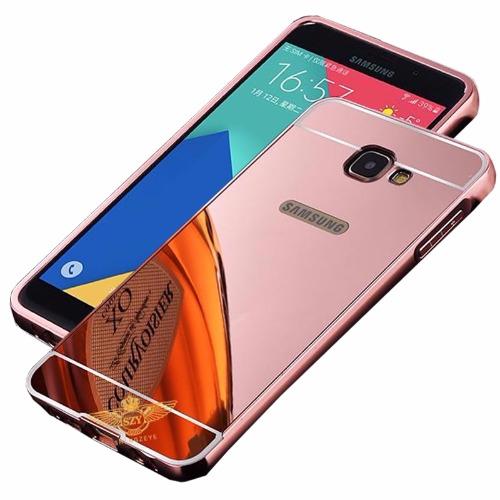 Case Metal for Samsung Galaxy J5 Prime Aluminium Bumper With MirrorBackdoor Slide - Rose Gold