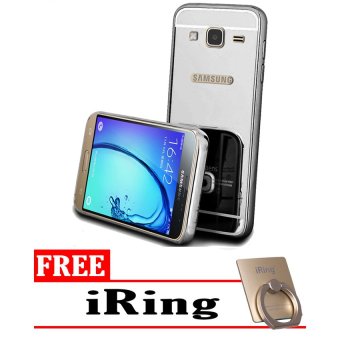 Gambar Case Mirror Aluminium Bumper For Samsung Galaxy J1 2016 + iRing  Black