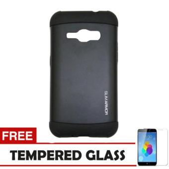 Gambar Case Samsung Galaxy J1 2016 Slim Armor   Hitam + Tempered Glass