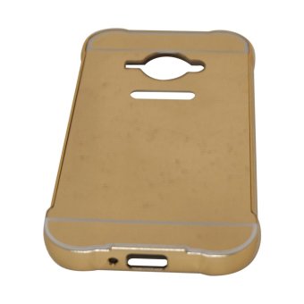 Gambar Case Samsung Galaxy J1 Ace Alumunium Bumper With Sleding Mirror  Gold