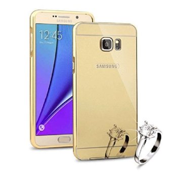 Gambar Case Samsung J5 Prime Bumper + Back Case Mirror Sliding   GOLD