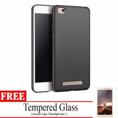 Case Slim Black doff Matte for Xiaomi Redmi 4A Anti minyak + free Tempered Glass