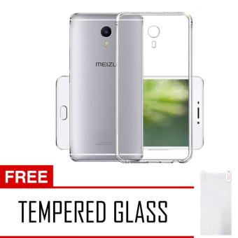 Case Softcase Jelly Ultrathin For Meizu M3 Note Aircase - Putih Transparan + Free Tempered Glass  