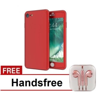 Gambar Case Spigen Candy Premium Front Back 360 Degree Full ProtectionWith Tempered Glass for Iphone 6 Plus   6s Plus   Red + FreeHandsfree