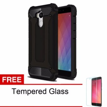 Gambar CASE TOUGH ARMOR CARBON FIBER 2 LAYER FOR XIAOMI REDMI 4X BLACK +GRATIS TEMPERED GLASS