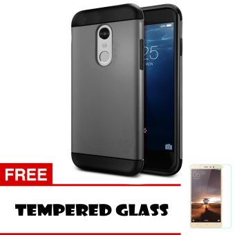 Gambar Case Xiaomi Redmi Note 4 Slim Armor   Abu + Tempered Glass