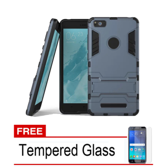 Gambar Casing Armor Kickstand Series For Xiaomi Mi4i   Hitam + FreeTempered Glass