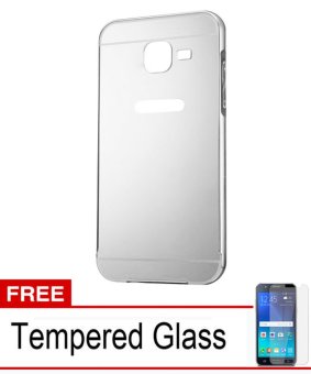 Gambar Casing Metal Bumper Mirror for Samsung Galaxy J1 Mini   Silver +Free Tempere Glass