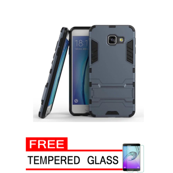 Gambar Casing TPU + PC Phone Case for Samsung Galaxy A3 2016   Hitam +Free Tempered Glass