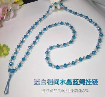 Gambar Cerah warna baru buatan tangan merajut kristal lanyard kalung